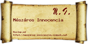 Mészáros Innocencia névjegykártya